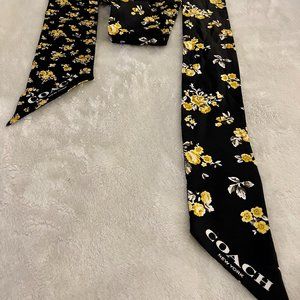 Coach Vintage Signature Print Silk Skinny Scarf
